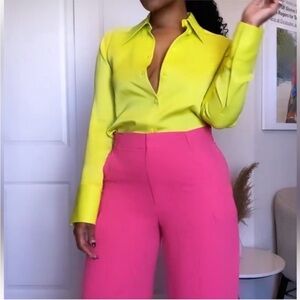 Zara Satin Effect Blouse Size M